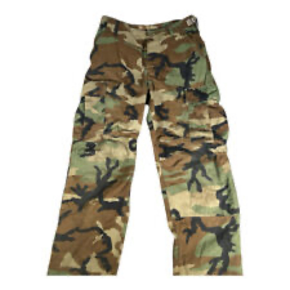 VTG Military BDU Camo Cargo Pants Woodland Medium-Short - Picture 2 of 5